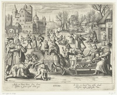 Vinter Hyems (titel på objekt) Four Seasons (serietitel) af Nicolaes de Bruyn