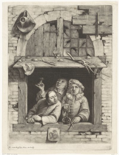 Tre rygere i et vindue af Nicolaes van Haeften