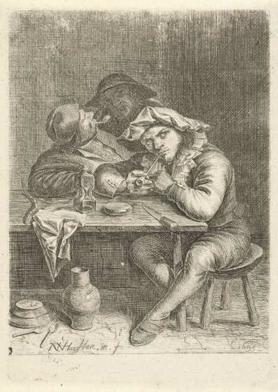 To rygere ved et bord af Nicolaes van Haeften
