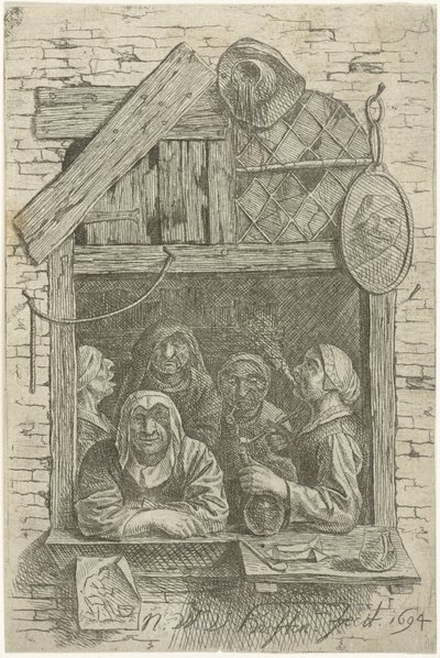 Fem kvinder i et vindue af Nicolaes van Haeften