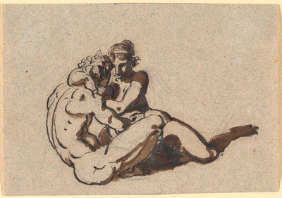 En mand og en kvinde, der omfavner af Nicolai Abildgaard