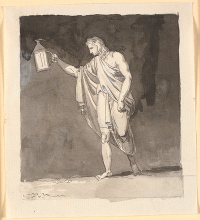 Diogenes der lyser i mørket med en lygte af Nicolai Abildgaard