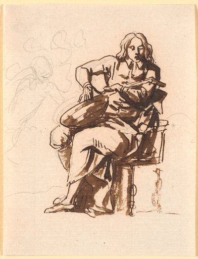 En digter, der griber i luttens strenge. af Nicolai Abildgaard