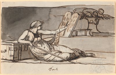 Liggende kvindefigur symboliserende den jødiske religion af Nicolai Abildgaard