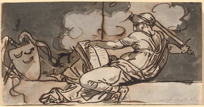 Liggende kvindefigur symboliserende den muhamedanske religion af Nicolai Abildgaard