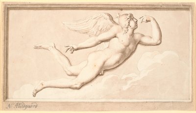 Morgenen eller dagen. En vinget flyvende ung mand af Nicolai Abildgaard