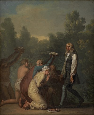 Niels Klim modtager Quamiternes Hyldest. af Nicolai Abildgaard