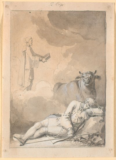 Niels Klim hører i drømme degnen i Fane kirke af Nicolai Abildgaard