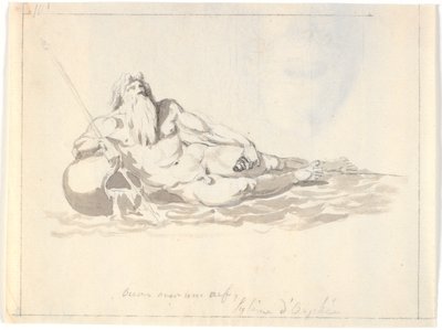 Oceanet, en liggende havgud af Nicolai Abildgaard