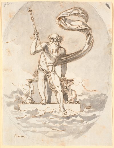 Oceanus på sin trone i havet af Nicolai Abildgaard