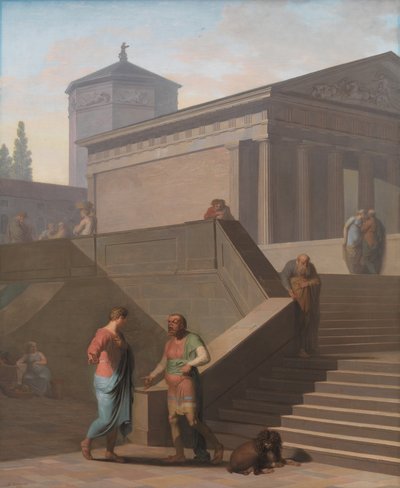 Pamphilius og hans tjener Davus. Fra Terences Andria af Nicolai Abildgaard