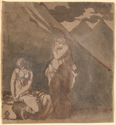 Scene fra Voltaires "Le triumvirat", formentlig 1. akt, Scene 1 af Nicolai Abildgaard
