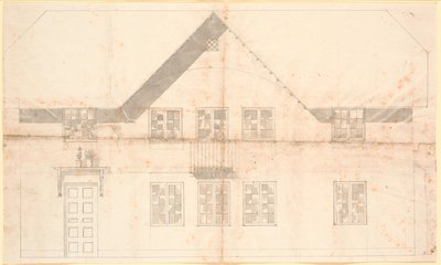 Spurveskjuls facade af Nicolai Abildgaard