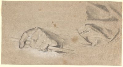 Studie af en hånd og et draperi af Nicolai Abildgaard