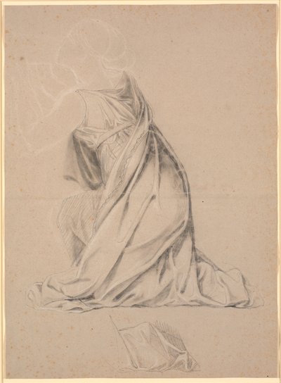 Studie til den knælende figur, der symboliserer Holsten på Christian I-billedet til Christiansborg af Nicolai Abildgaard