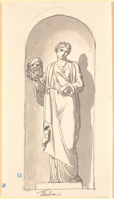 Thalia som statue i en niche af Nicolai Abildgaard