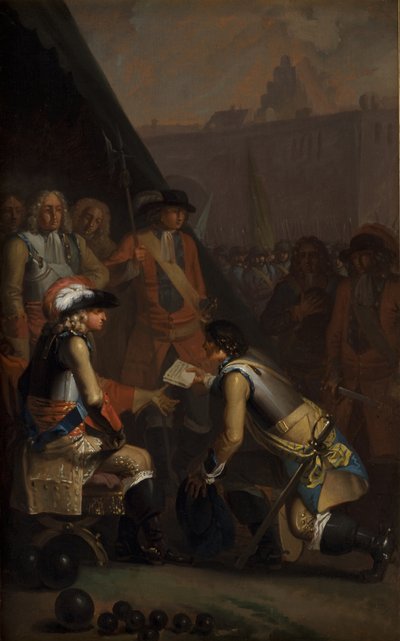 Magnus Stenbock overgiver fæstningen Tønning til Frederik IV i 1714, 1785. af Nicolai Abraham Abildgaard
