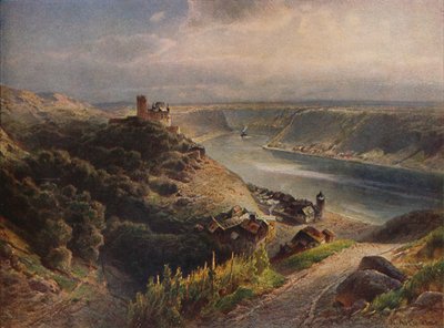 Katz Slot med udsigt over Lorelei, Katz Slot med udsigt over Lorelei, 1923. af Nicolai Astudin