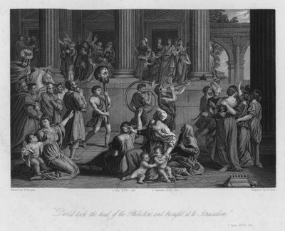 Davids triumf, I Samuel XVII, 54 (gravering) af Nicolas (after) Poussin