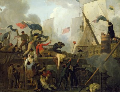 Besætningens heltemod på "Le Vengeur du Peuple" i slaget ved Ouessant, 1. juni 1794 af Nicolas Antoine Taunay