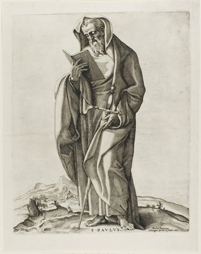 En gammel mand stående: Saint Paul af Nicolas Beatrizet
