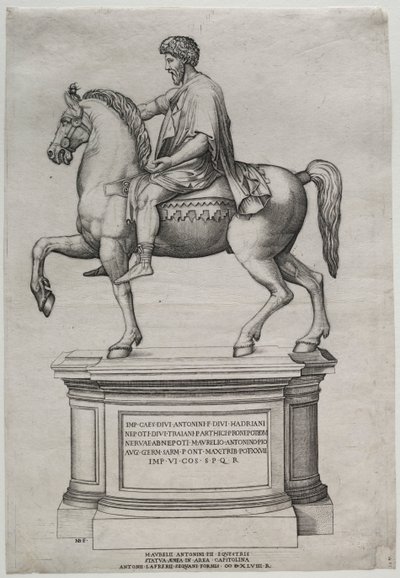 Rytterstatue af Marcus Aurelius, 1548. af Nicolas Beatrizet
