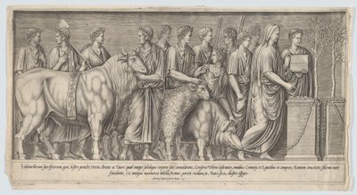 Hedensk offer, efter et antikt basrelief, 1553., 1553. af Nicolas Beatrizet