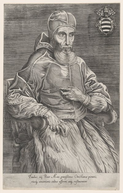 Portræt af pave Paulus IV, 1530-66., 1530-66. af Nicolas Beatrizet