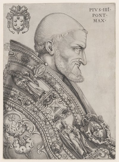 Portræt af pave Pius IV, midten af 1500-tallet., midten af 1500-tallet. af Nicolas Beatrizet