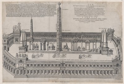 Spejl af romersk storslåethed: Circus Maximus, 1553., 1553. af Nicolas Beatrizet