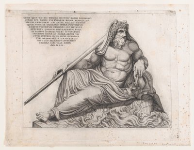 Mirror Roman Magnificent: The Ocean God, 1560., 1560. af Nicolas Beatrizet
