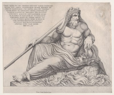 Mirror of Roman Magnificence: The Ocean God, 1560., 1560. af Nicolas Beatrizet