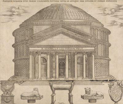 Mirror of Roman Magnificence: The Pantheon, 1649., 1649. af Nicolas Beatrizet
