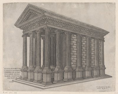 Temple of Fortuna, Rom, 1550., 1550. af Nicolas Beatrizet