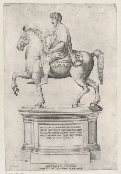 Rytterstatuen af Marcus Aurelius på Capitol, 1548., 1548. af Nicolas Beatrizet