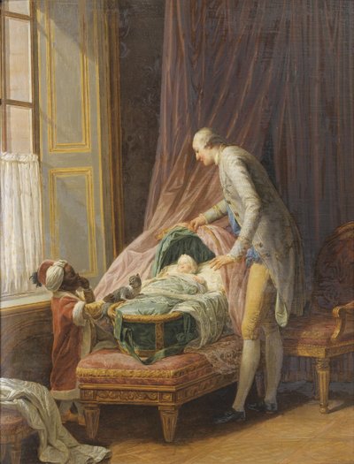 Louis Philippe Joseph dOrléans 1747-1793, ved vuggen, 1774 af Nicolas-Bernard Lepicie