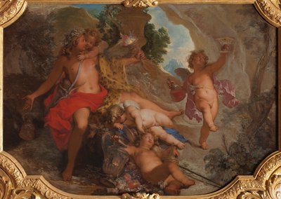 Bacchus mit vier Putten af Nicolas Bertin