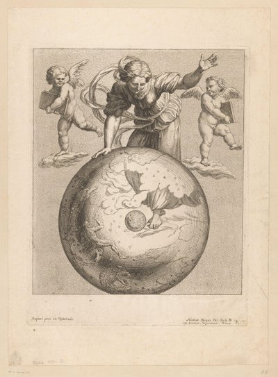 Astronomisk repræsentation af daggry med to putti af Nicolas Bocquet