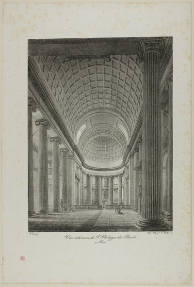 Interiørbillede af St. Philippe du Roule, Paris af Nicolas Chapuy