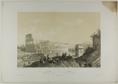 Rom: Colosseum og Konstantinsbuen, planche 38 fra Italie Monumentale et Pittoresque af Nicolas Chapuy