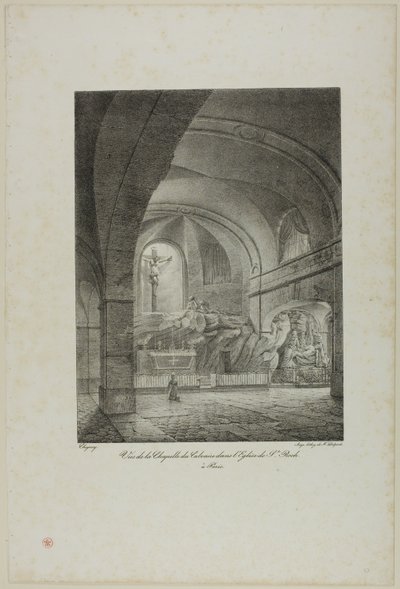 Udsigt til Golgata-kapellet i St. Roch-kirken, Paris af Nicolas Chapuy