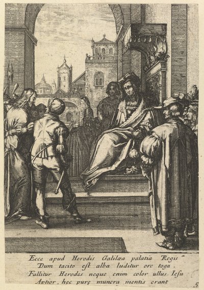 Kristus før Pilatus, fra The Passion of Christ, midten af det 17. århundrede. af Nicolas Cochin