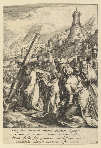 Kristus bærer korset, fra The Passion of Christ, midten af det 17. århundrede. af Nicolas Cochin