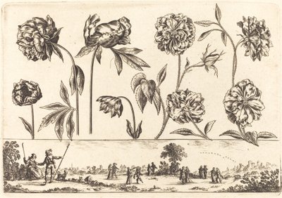 Blomsterprint nr. 7 af Nicolas Cochin after Balthasar Moncornet