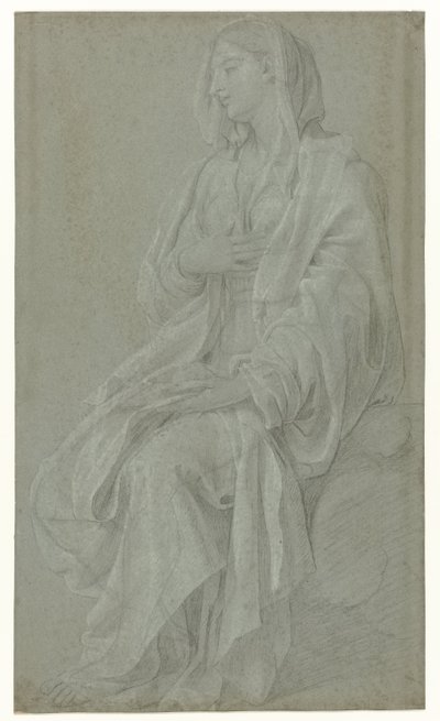 Siddende Madonna af Nicolas Colombel