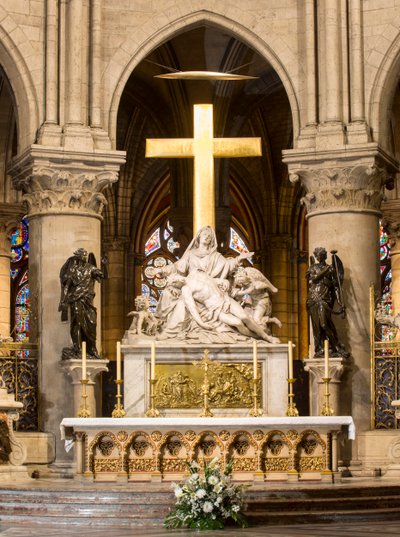 Nedstigning fra korset, højalteret, Notre Dame, Paris, ca. 1695-1705 (marmor) af Nicolas Coustou