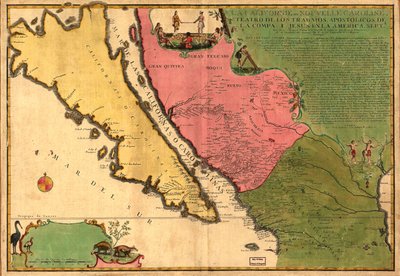 La Californie ou Nouvelle Caroline - teater af værker, Apostoliske værker af Compa. e Jesus i Amerika Septe. LOC 98687119 af Nicolas de Fer