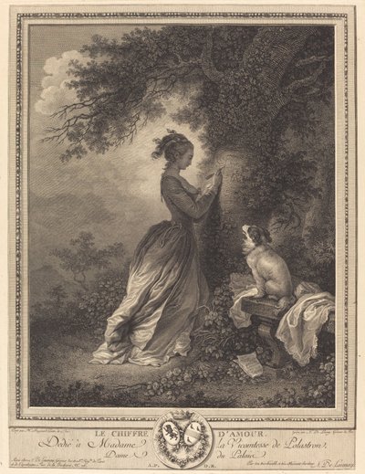 Antallet af kærlighed af Nicolas Delaunay after Jean Honoré Fragonard