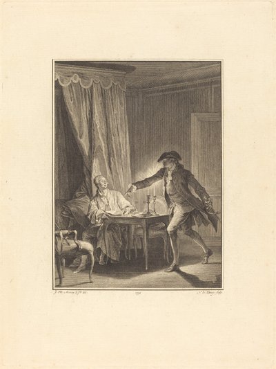 Ah! Ung mand til din velgører af Nicolas Delaunay after Jean Michel Moreau