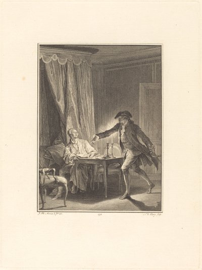 Ah! Ung mand til din velgører af Nicolas Delaunay after Jean Michel Moreau